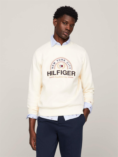 Sudadera Flag Icon De Hombre Beige Tommy Hilfiger