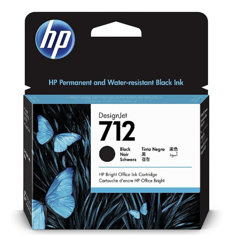 Imagen 1 de 5 de Cartucho De Tinta Hp Desingjet 712 Negro 80ml