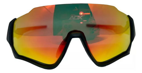 Óculos Ciclismo Auge High End C-088 Vermelho Armação Preto Lente Preto