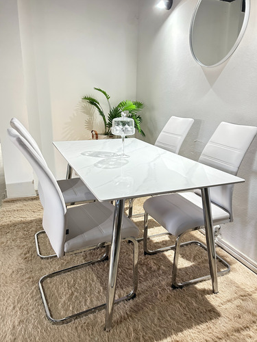 Mesa De Comedor Bulnes Neolith 160x90cm Neolith Cromadas