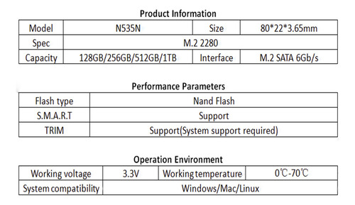 Unidad De Estado Sólido Netac N535n 1tb Ssd M.2 2280 Sata
