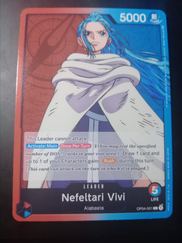 Nefeltari Vivi Op04 Lider One Piece Carta Bandai 