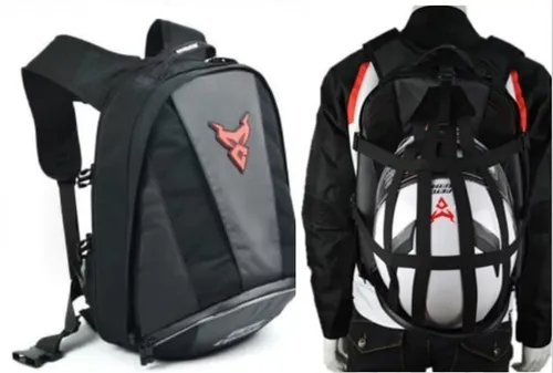  Badass Moto mochila plegable expandible. Bolsa para casco de  cara completa. Mochila de viaje compacta portátil para motocicleta.  Resistente al agua. Sin acolchado. : Automotriz