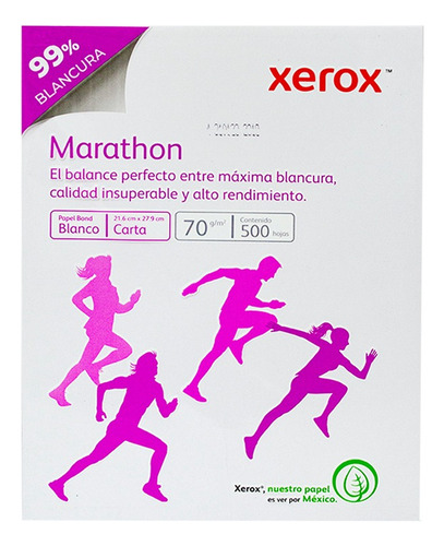 Papel Xerox Bond Marathon 70gr Carta 99% Blancura 5000 Hojas