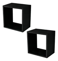 Comprar Kit 02 Nichos 20x20 Preto Mdf Decoração Sala Quarto Cozinha