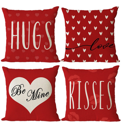 4 Funda Almohada Para Dia San Valentin 18 X 18  Boda