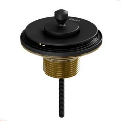 Válvula Saida D'agua Universal 7/8 Onix Docol Cor Preto Ônix