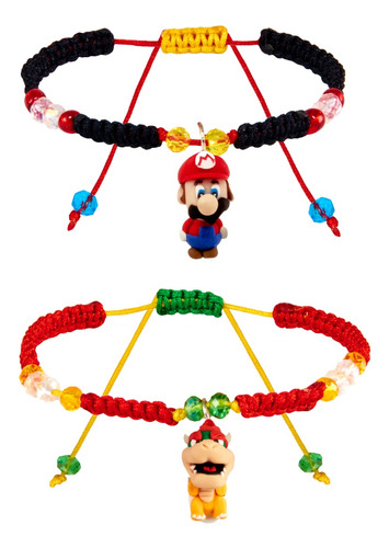 Pulsera Tejida De Plomero Italiano Y Rey Koopa 