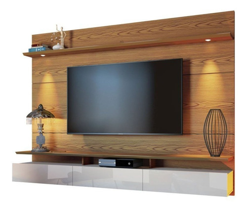 Mueble Tv Moderno Flotante Con Panel Lacado  Ref: Mural22