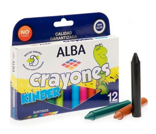 Crayon Escolar Jumbo Alba Kinder X12 Colores