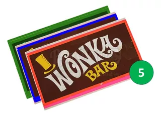 Kit 5 Barras De Chocolate Wonka Versões Coloridas!