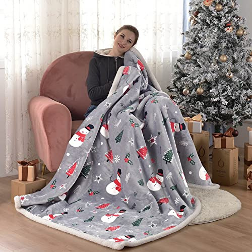 Christmas Holiday Sherpa Fleece Throw Blanket, Fuzzy Wa...