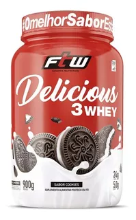 Delicious 3 Whey - Concentrado Isolado Hidrolisado 900g Ftw Sabor Cookies