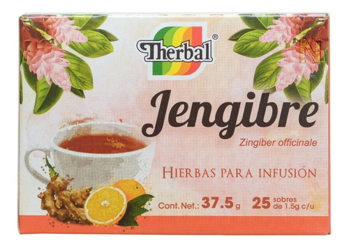 Imagen 4 de 4 de (3 Piezas) Té De Jengibre (25 Sobres) Therbal