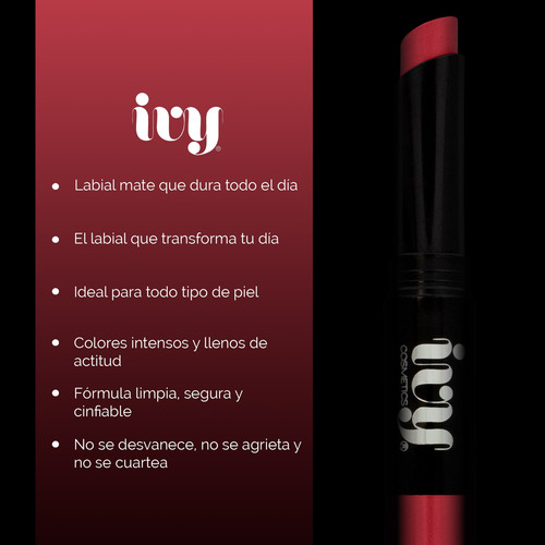 Labial Longwear Matte Lipstick Ivy Sweet Peach