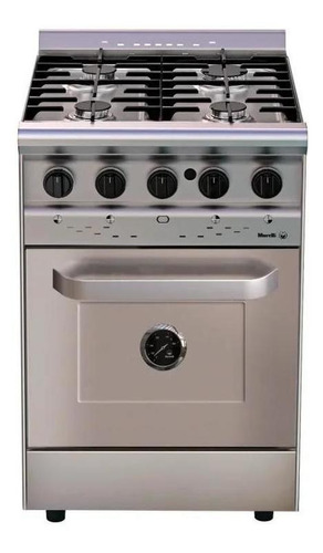 Cocina Morelli Forza 4 Hornallas 55cm Puerta Acero Inox Cc