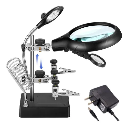 Lupa Con Luz Led, 2,5 X 7,5 X 10 Aumentos Lupa De Mano