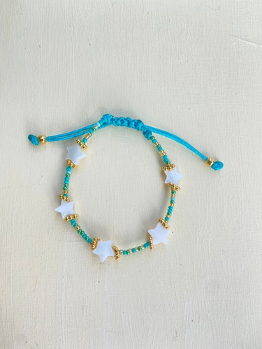 Pulsera Chaquira Y Estrellas De Perla 