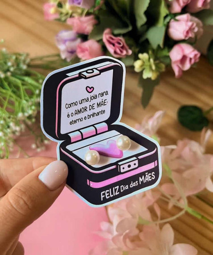 100 Lembrancinhas Dia Das Mães Card Com Brinco