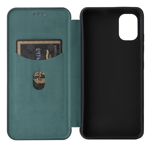 Funda Tipo Cartera De Fibra De Carbono For Teléfono Nokia