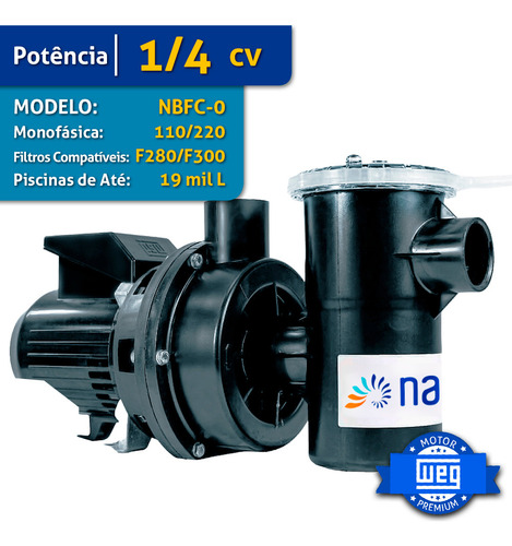 Motobomba Nautilus 1/4cv Nbfc-0 Mono Até 19.000lts