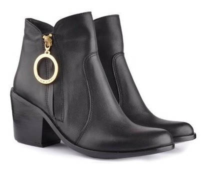 Imagen 4 de 5 de Botinetas Botines Botas De Mujer De Cuero Franka - Ferraro