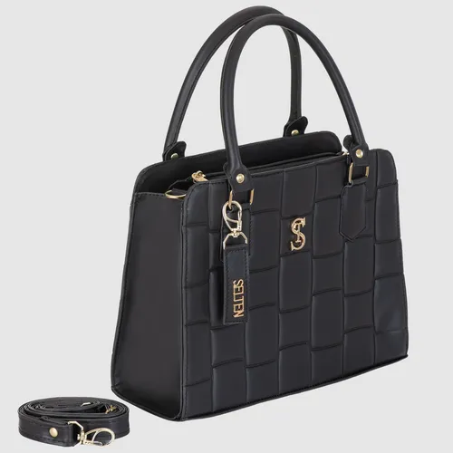 Bolsa Feminina Transversal e Alça De Mão E Selten Cor Preto