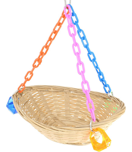 1914 Basket Swing Bonka Bird Toys Bamboo Colorful Chew Swing