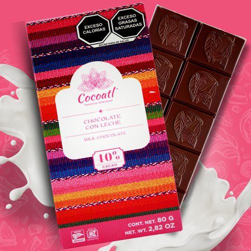 Barra De Chocolate Con Leche Cocoatl 40% Cacao