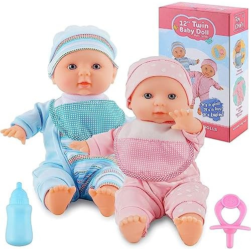 Twins Baby Doll- Muñeca De Cuerpo Suave De 12 Pulgadas...