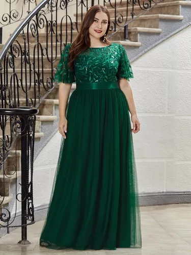 Vestido Largo Verde Con Manga Talla Extra Plus | Meses sin intereses