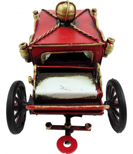 Adorno Replica Carruaje Antiguo Escala 17x9x8,5 Cm Rojo