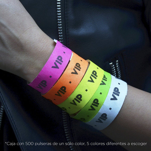 Imagen 3 de 3 de Pulseras Tyvek Verde Neón Caja Con 500pz.
