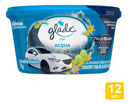 Purificador De Ar Glade Auto Gel Acqua 70g - Embalagem C/ 12