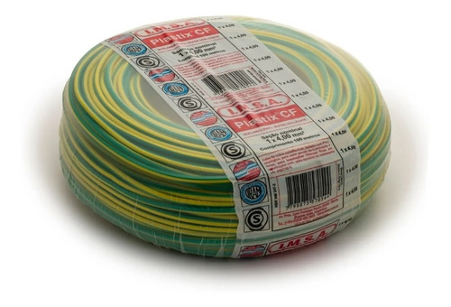 Cable Unipolar 4mm Rollo 100 Metros Verde Imsa Plastix Cf 