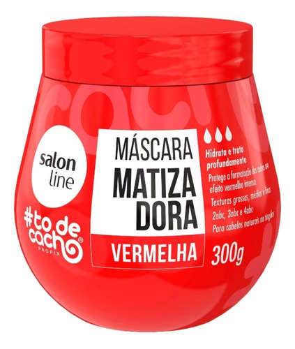 Máscara Matizadora Cor Vermelho To De Cacho Salon Line 300g