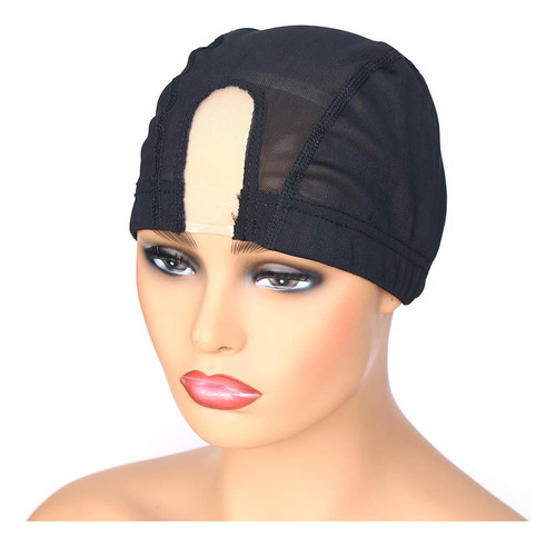 Btwtry Stretch 1.3x3inch U Part Wig Cap With Mono Lace Dome
