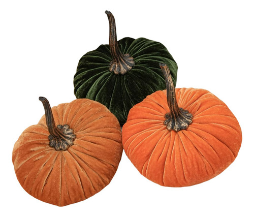 3 Piezas De Calabazas De Terciopelo, Calabazas De Estilo C