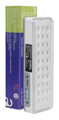 Imagen 5 de 11 de Luz de emergencia Atomlux 2030 LED con batería recargable 3 W 220V blanca