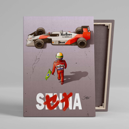 Cuadro Ayrton Senna Akira F1 Formula 1 Canvas 60x40 Cm