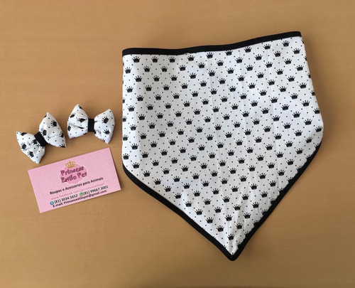 Imagem 3 de 10 de Bandana + Laço Pet