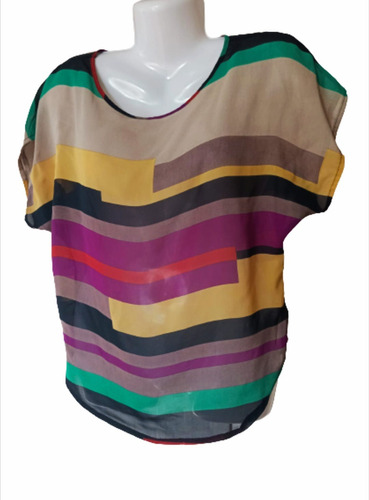 Blusa Remera Transparencia De Colores J&s Hecha En Marruecos