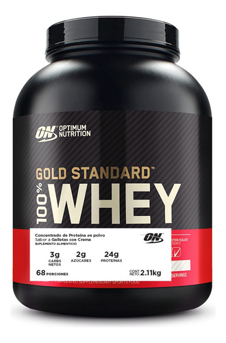 Proteina On Gold Standard 100% Whey Cookies & Cream 4.6lbs Cookies & Cream