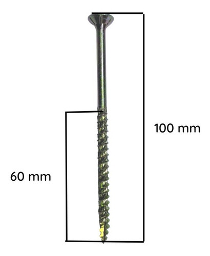 Imagen 2 de 9 de Tornillo Turbo 14(6) X 100/60 X 100 Und