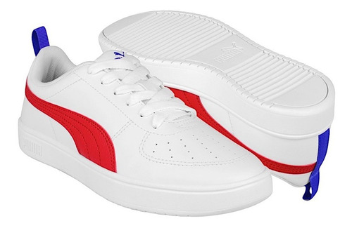 Tenis Joven Puma Rickie 38431105 Simipiel Blanco