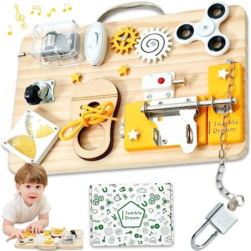 Sensory Busy Board Toy Madera Hecho Mano Montessori Act...