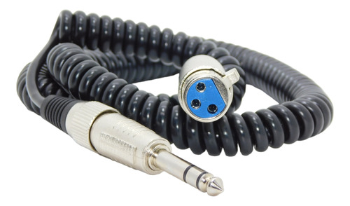 Cable Canon Xlr Hembra A Plug Espiral Balanceado 