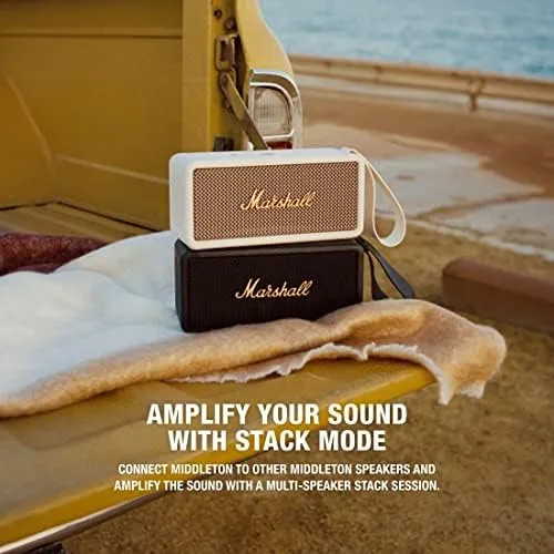 Altavoz Bluetooth Portátil Marshall Middleton, Negro Y Latón
