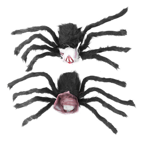 2 Piezas De Decoración De Halloween Con Diseño De Araña Fals