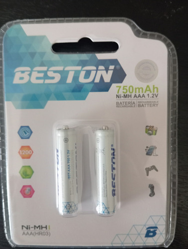 Pilas Recargables Beston Aaa 750 Mah Hr03